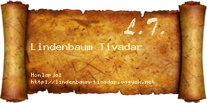 Lindenbaum Tivadar névjegykártya
